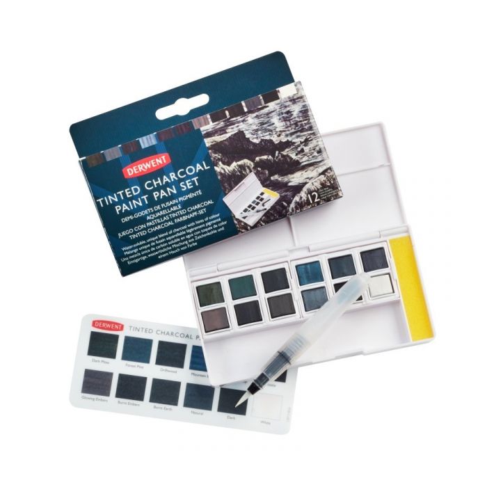 DERWENT TINTED CHARCOAL PAINT PAN SET