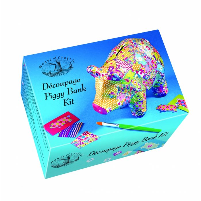 HOUSE OF CRAFTS DECOUPAGE PIGGY BANK KIT