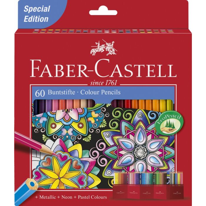 FABER CASTELL CREATIVE SET 60 COLOUR PENCILS