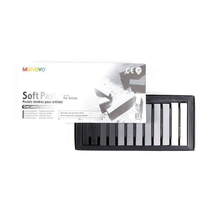 MUNGYO SOFT PASTELS - 12 GREY TONE