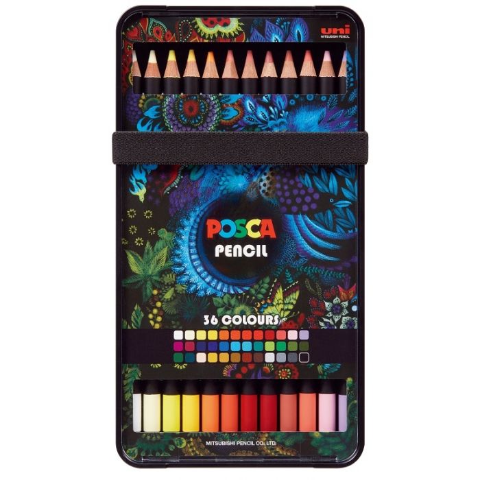 POSCA KPE-200 COLOUR PENCILS ASSORTED 36 SET